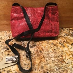 Cee Klein Genuine Leather Printed snakeskin bag